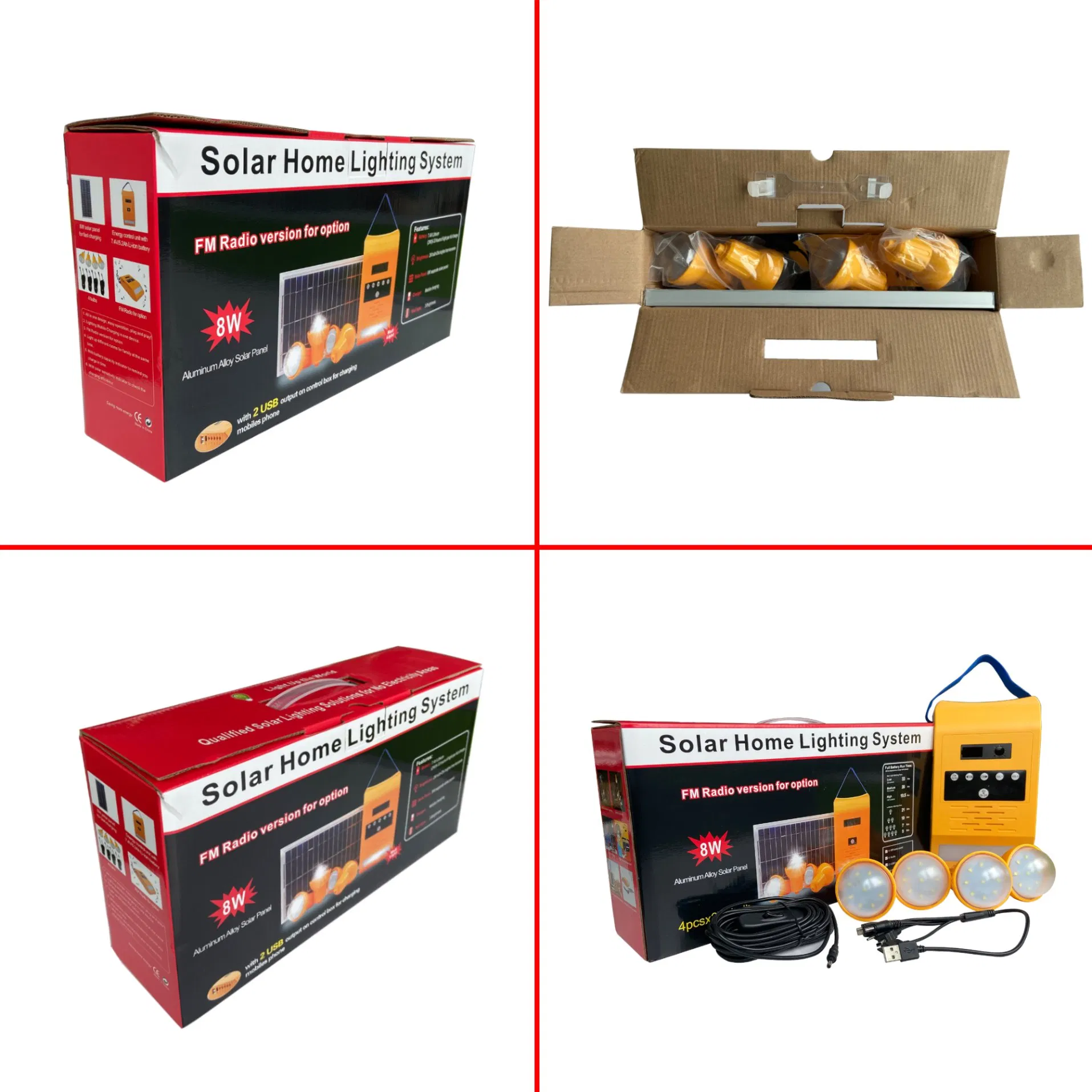 Solar Portable Energy Kit System with Built-in FM