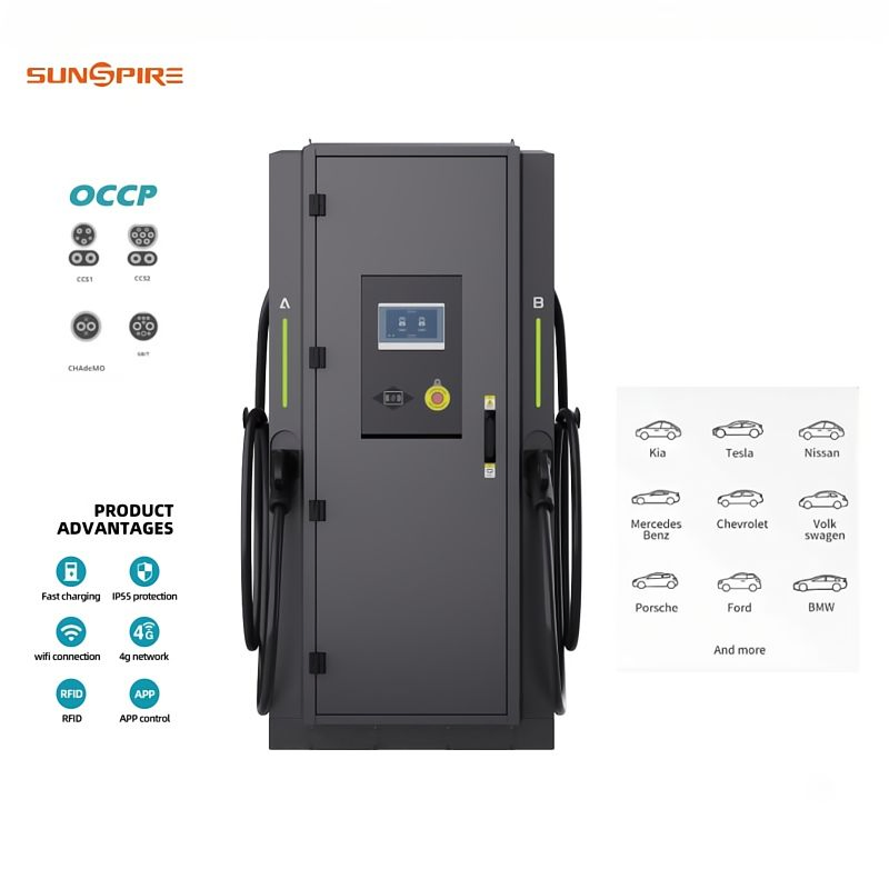 Factory Floor Standing Quick Car Chargers Ocpp 120kw DC EV Charging Stations