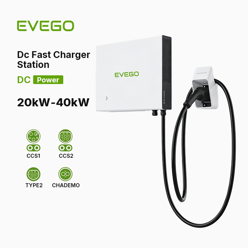 Evego Wallbox Charging Station Evse CCS1 CCS2 Condition DC TUV Certified 20kw 30kw 40kw Wall-Mounted Home Outdoor EV Charger