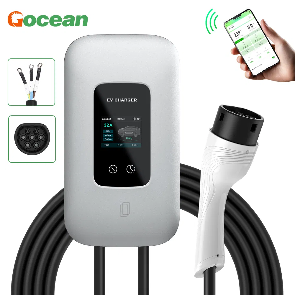 Gocean OEM 16A 32A 3 Phase AC EV Charger Type 2 7kw 11kw 22kw Byd Wallbox EV Charger