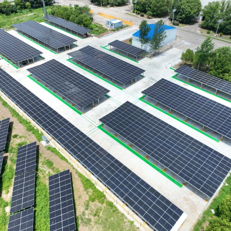 Dual Purpose Solar Carport Mounting System with EV Charging Integration Shade Protection