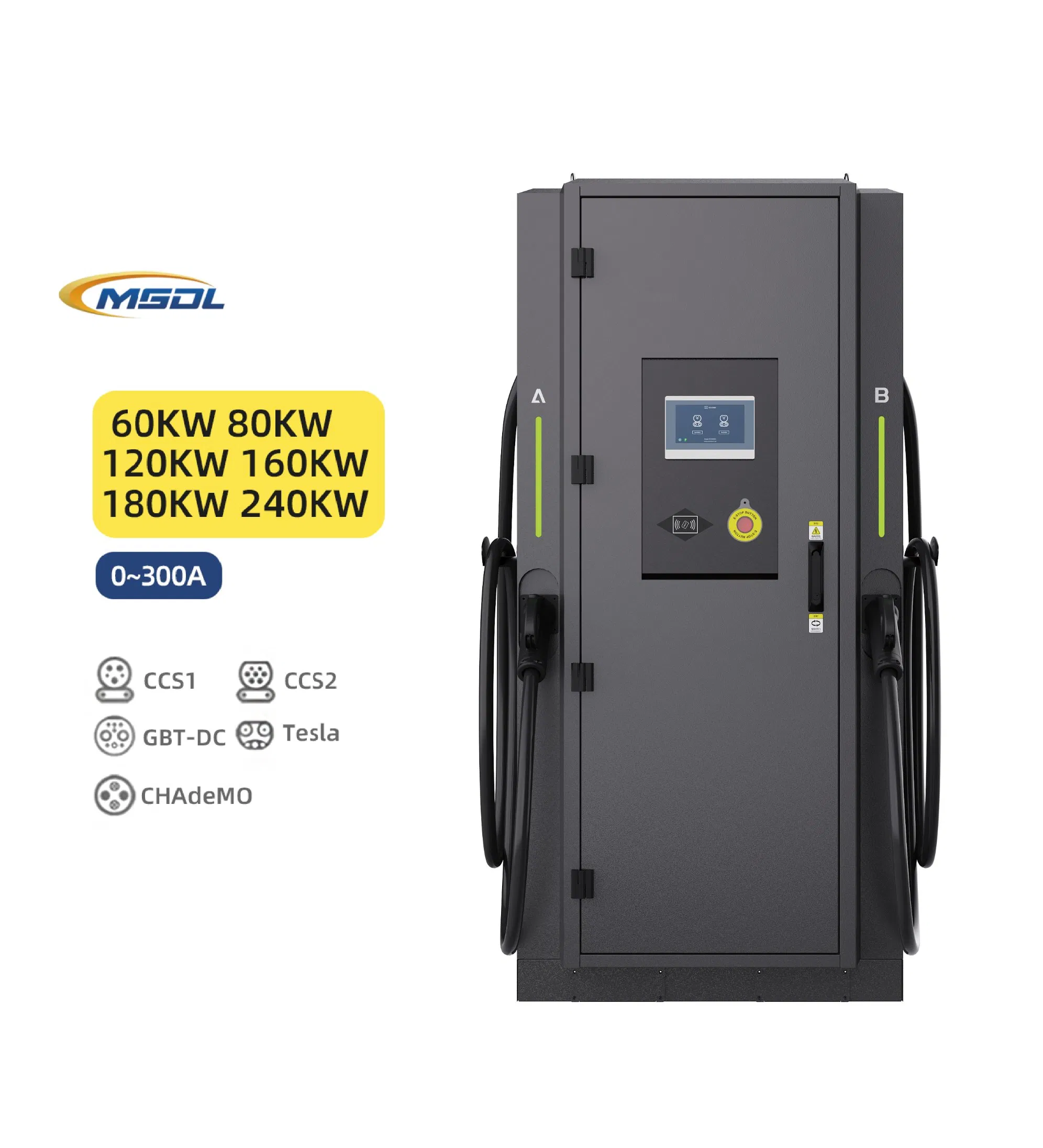 Powerful DC EV Charger Charging Station with 5-7m Cable for Fast Charging