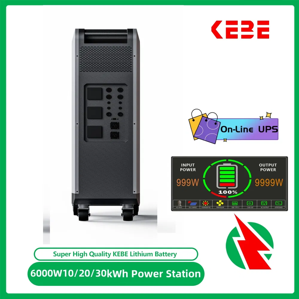 10/20/30kwh Solar Power System EV Charging Lithium Battery Online UPS 6000W Home Energy Storage System