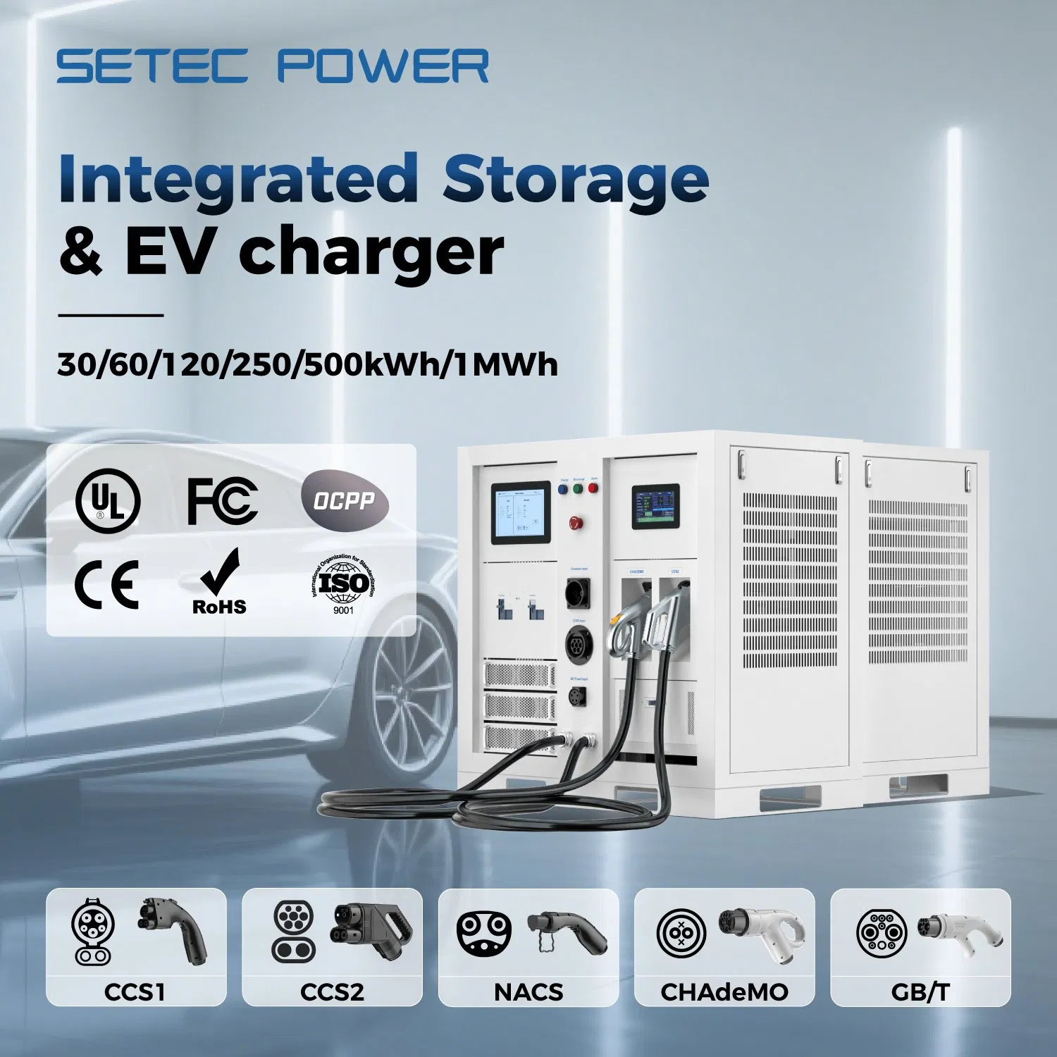 SETEC POWER Mobile Energy Storage System and integrated EV charging machine
