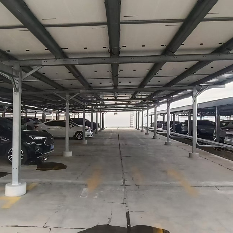 Dual Purpose Solar Carport Mounting System with EV Charging Integration Shade Protection