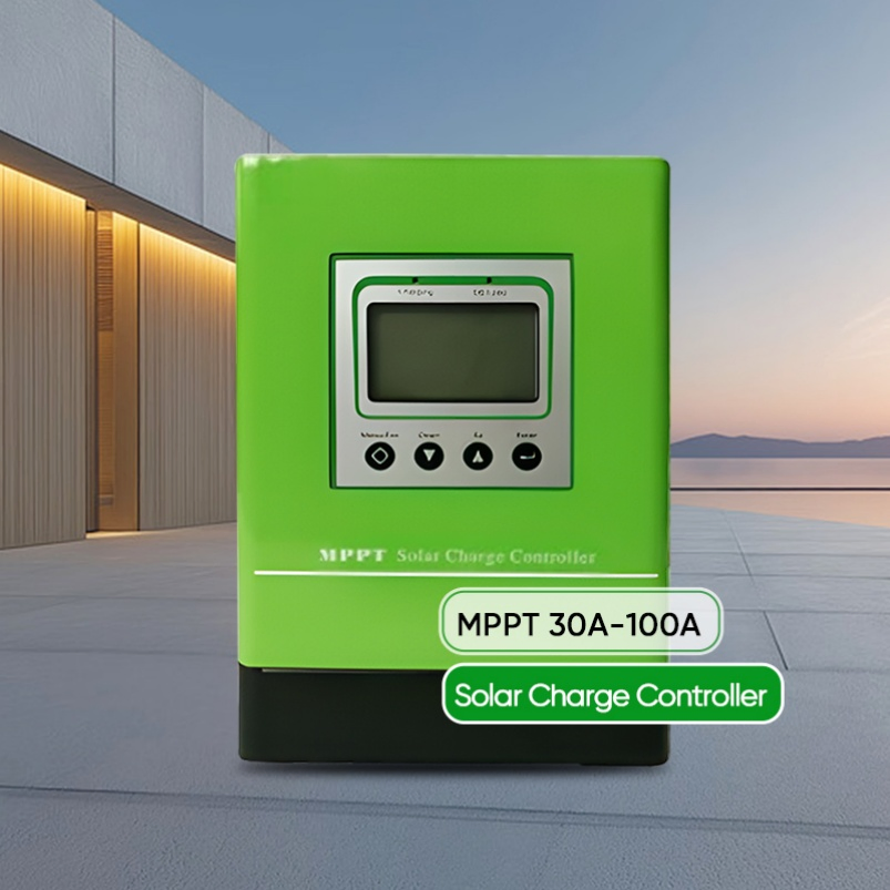 Smart MPPT Solar Charge Controller 30A 60A 100A - 4-Stage Charging with LCD Display, Compatible with Gel/AGM/LiFePO4 Batteries, 12V/24V/48V Auto-Detect