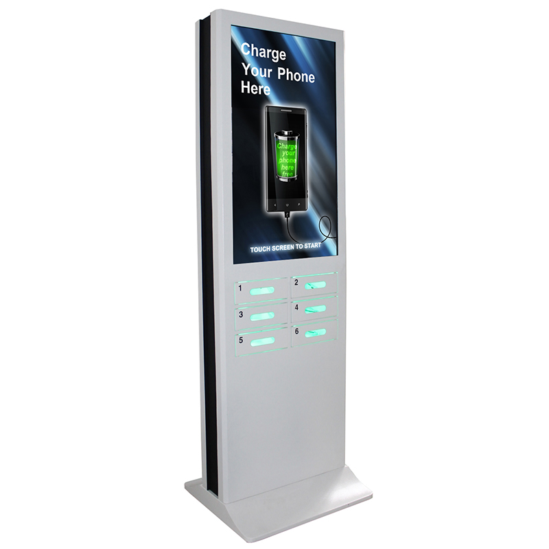 Floor Standing Cellphone Charge Station with Cell Phone Charging Locker