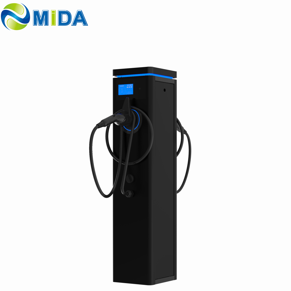 China AC 22kW 44kW Public Charging Station with Dual Type 2 Cable Free Standing EV Charging Station Manufacturers, Factories