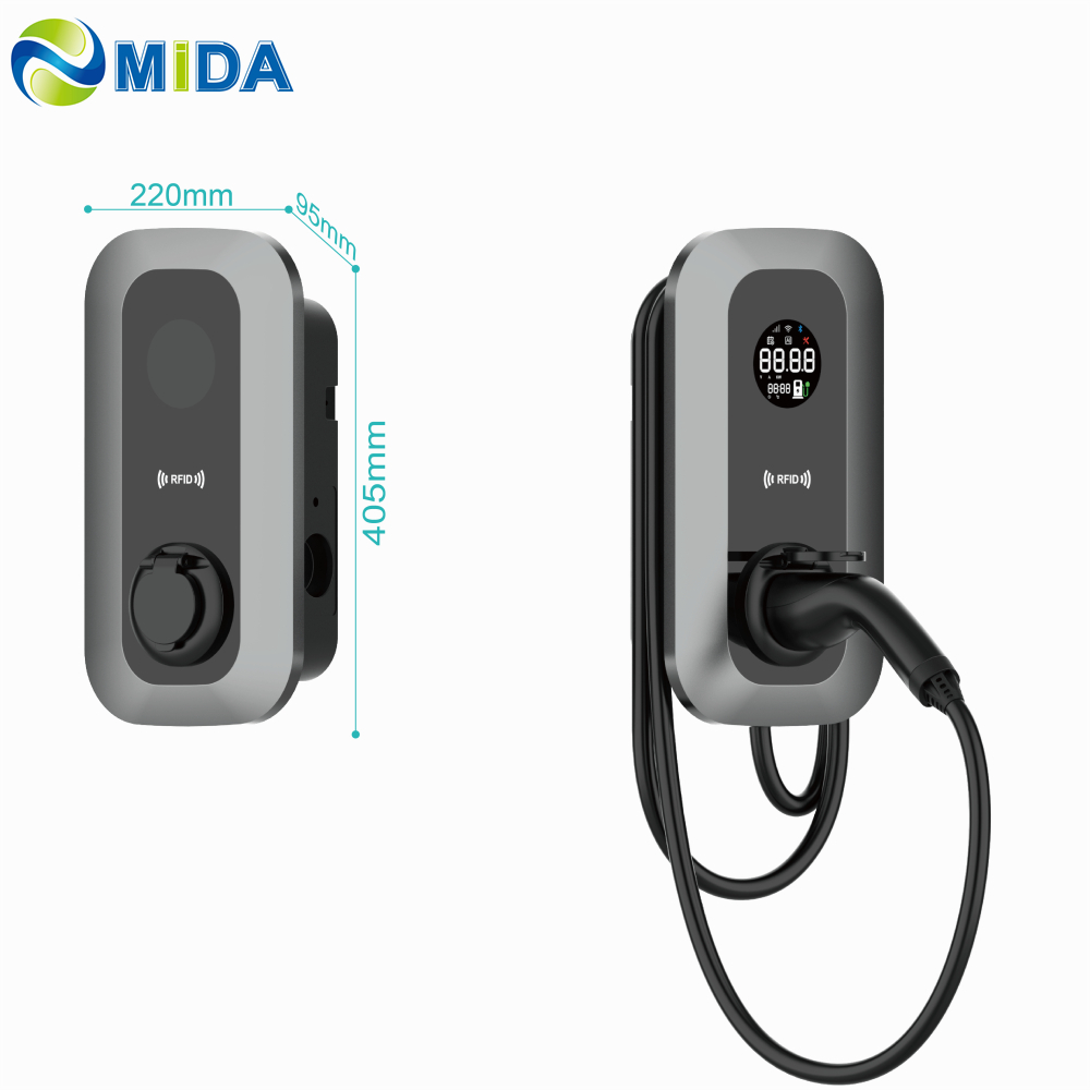 China 7kW 11kW 22kW Home EV Charger Station with 7 inch OLED Screen Type 2 Cable Factory, Factories
