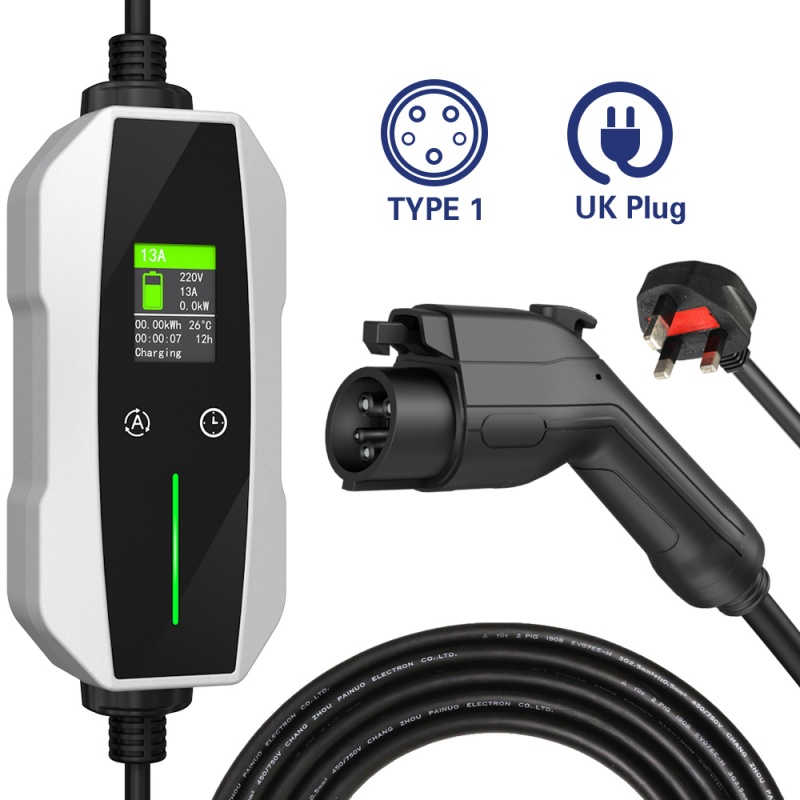 China 13A Type 1 Portable Electric Vehicle Charger Adjustable Electric Car Charger Portable EV Charger Manufacturers, Supplier