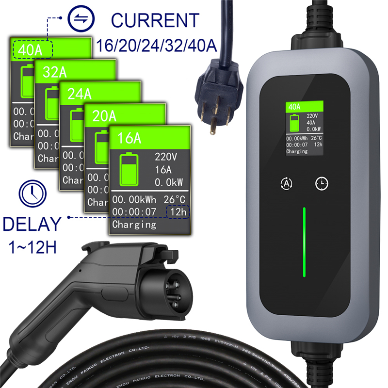 China 40A Mode 2 Portable EV Charger J1772 Type1 Home Charger Suppliers, Factories