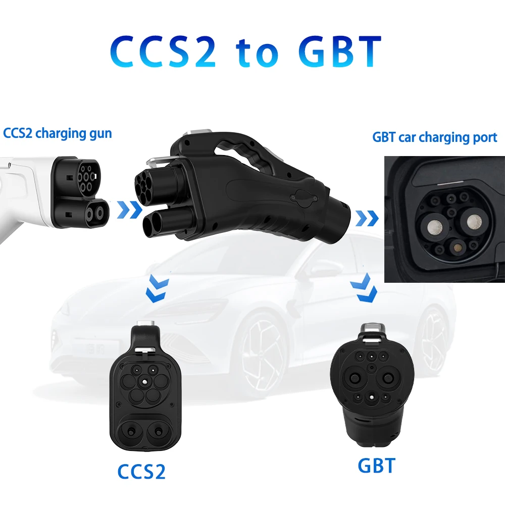 Best CCS2 To GBT Adapter 1000V 300kW DC Fast Charging for BYD NIO XPENG Electric Car Manufacturer, Manufacturers