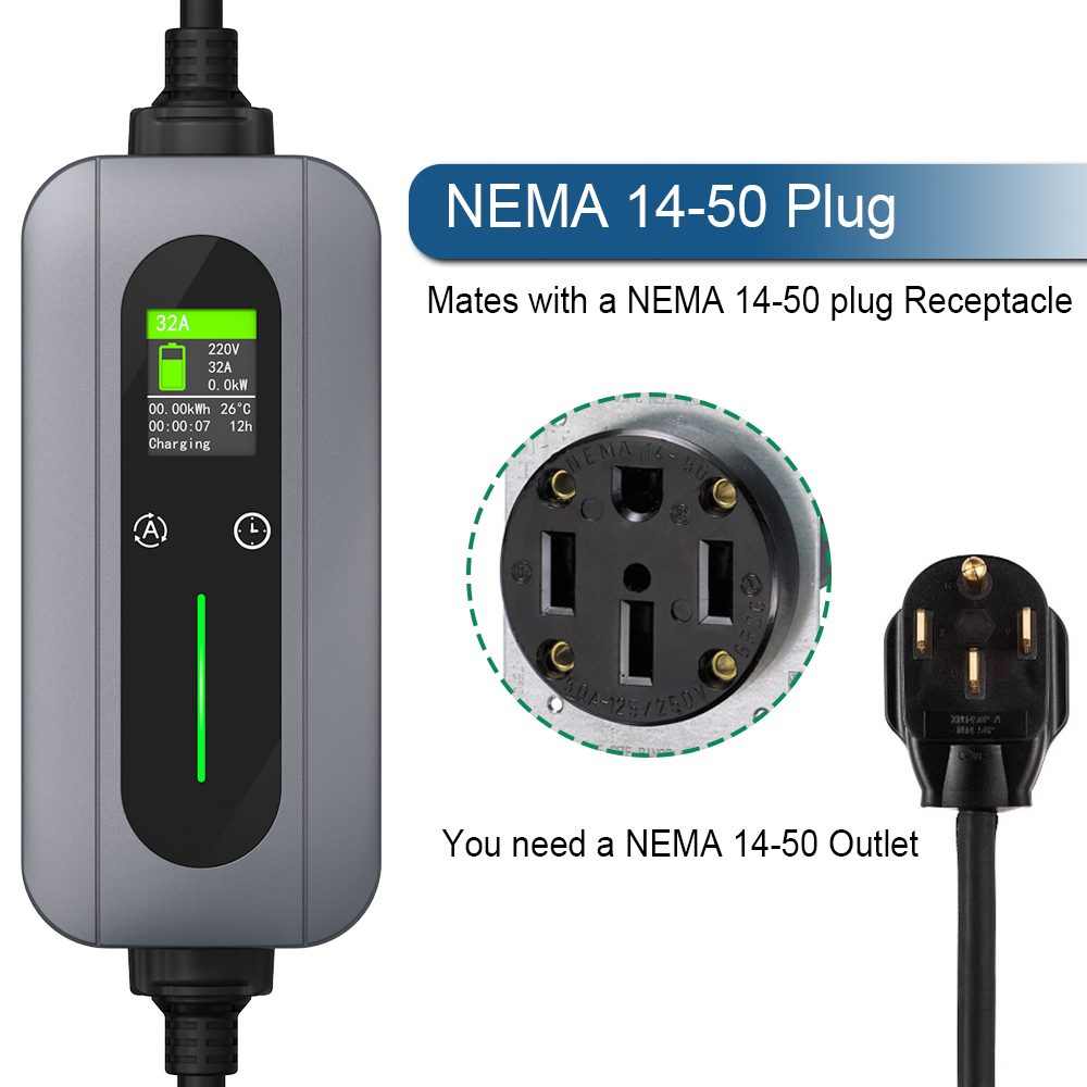 Best 7KW Level 2 EV charger portable EVSE Electric Car Charger with NACS plug for Tesla  Manufacturer, Suppliers
