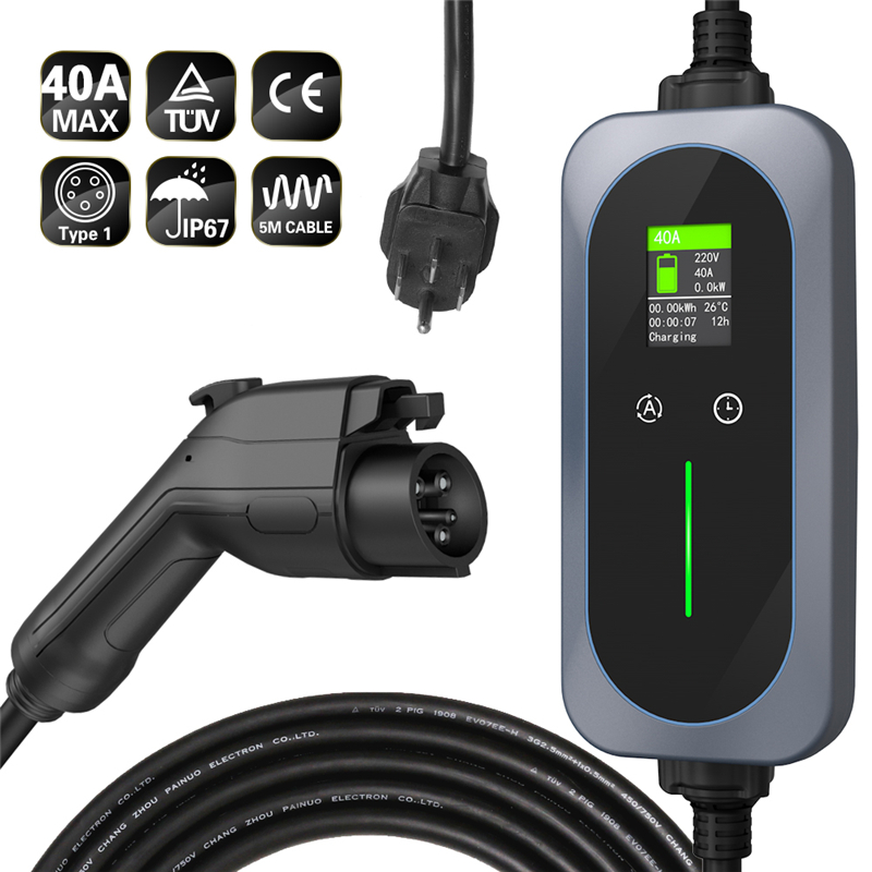 China 40A Mode 2 Portable EV Charger J1772 Type1 Home Charger Suppliers, Factories