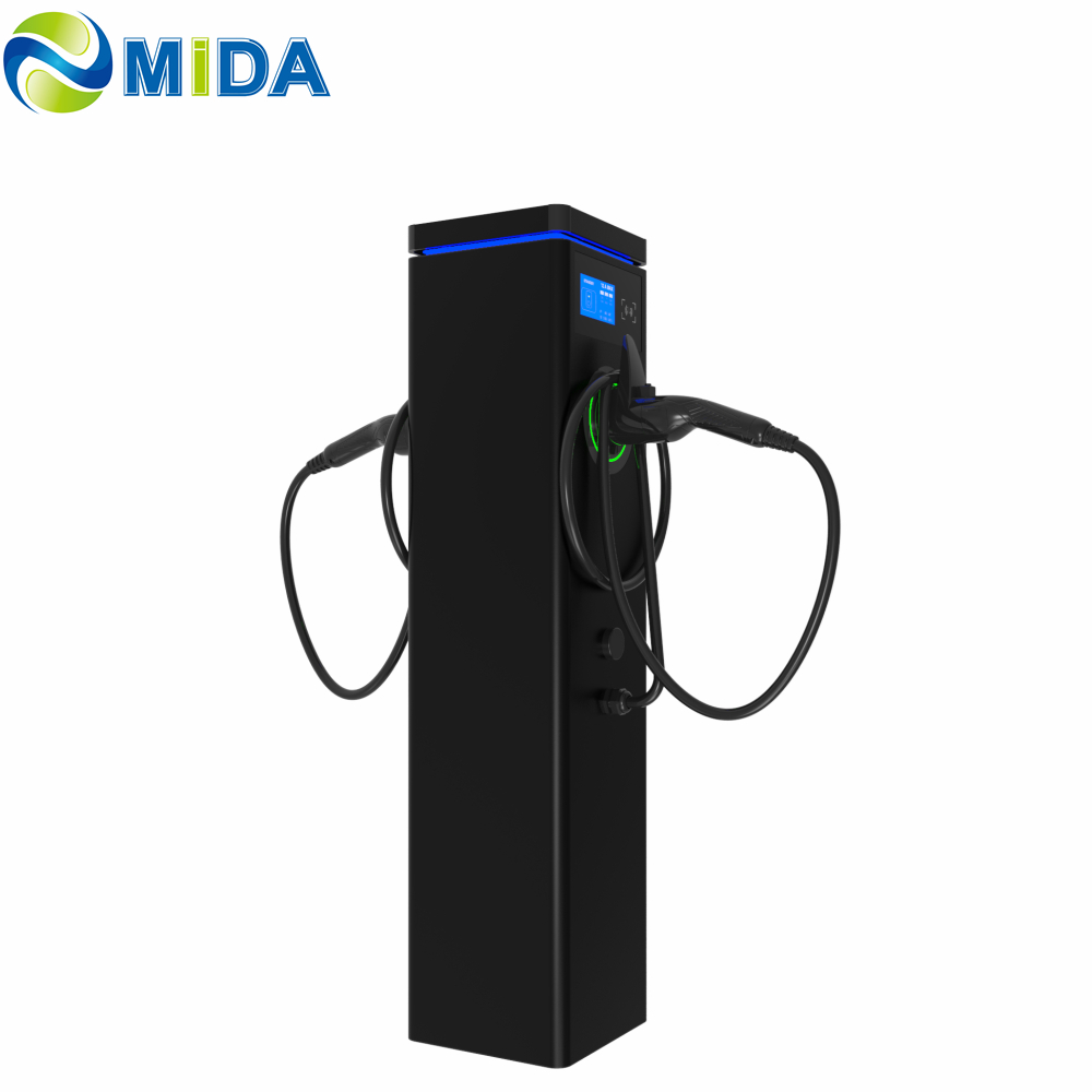 China AC 22kW 44kW Public Charging Station with Dual Type 2 Cable Free Standing EV Charging Station Manufacturers, Factories