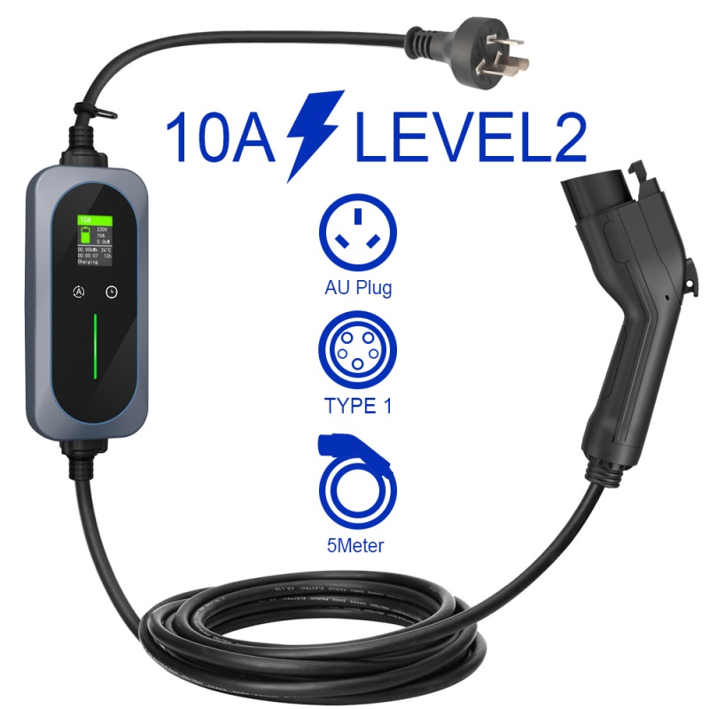 Best J1772 Electric Car 7KW 10A EV Charging Cable Adjustable 5m Type 2 Portable Ev Charger Supplier, Factory