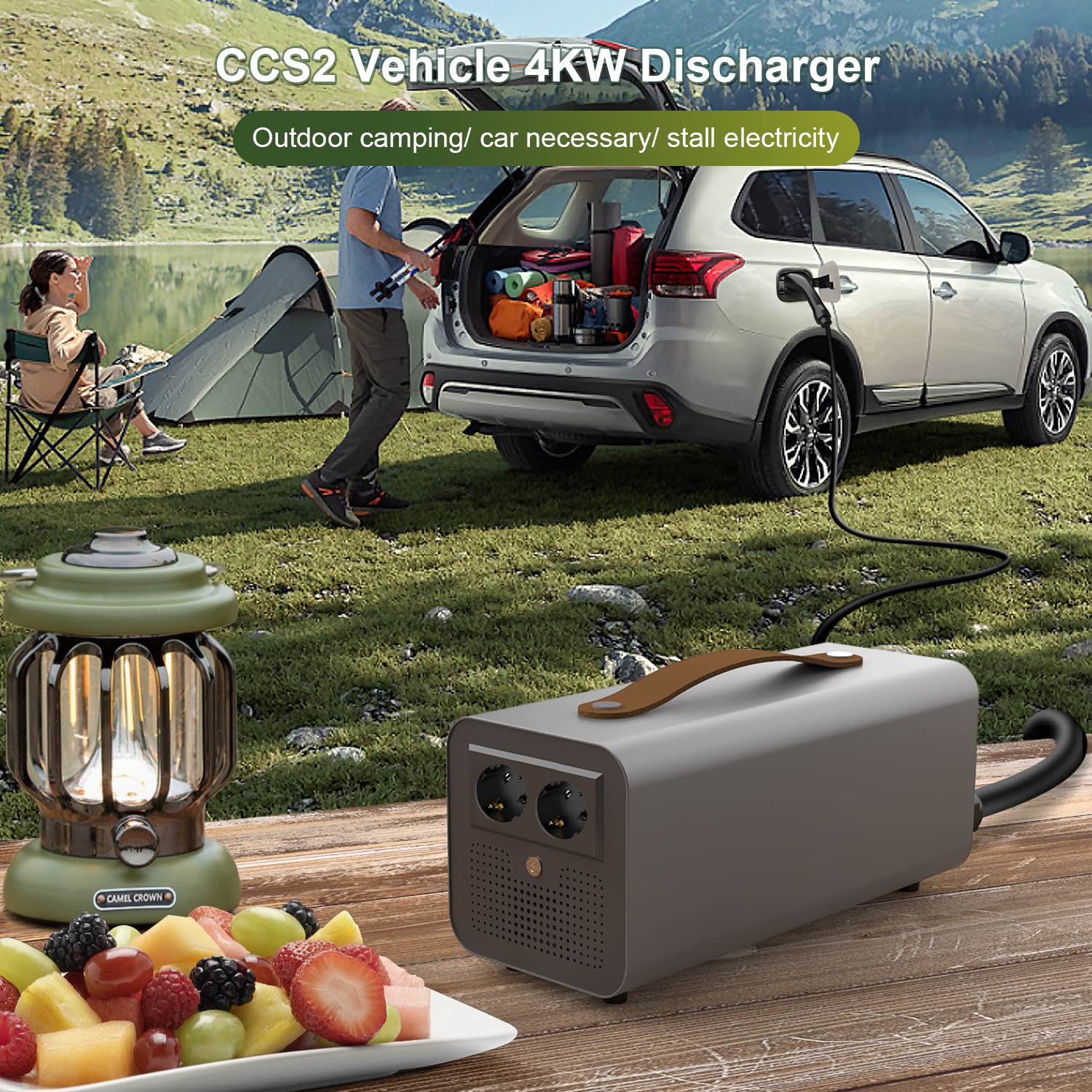 China CCS 2 V2L Adapter EV Discharger Vehicle to Load Movable Power Station  Manufacturers, Factory