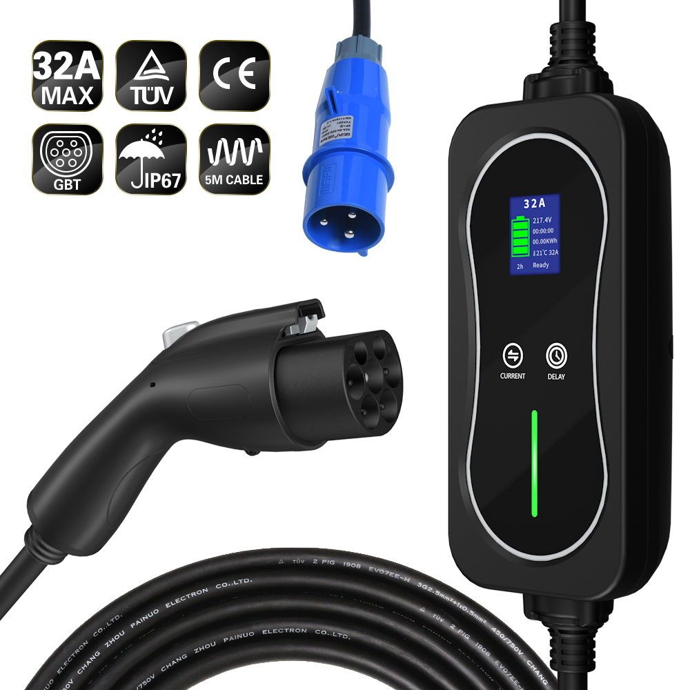 Best 32A GBT Charger 7KW EV Portable Charger for BYD Electric Car Supplier, Factories