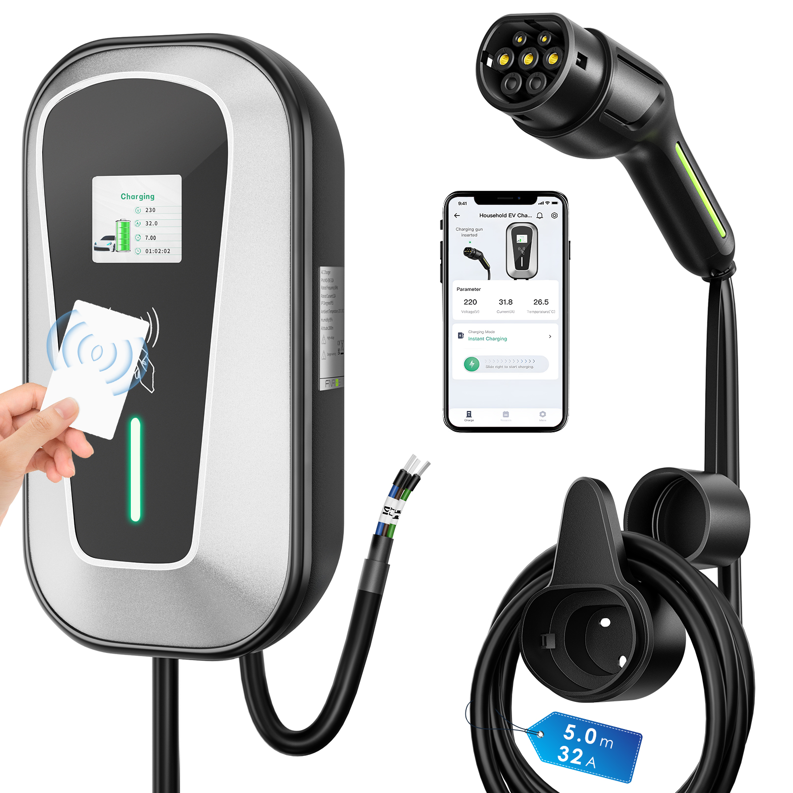 China J1772 Type1 AC EV CHARGER 7kw  11kw  12kw EV wallbox EV Charging Station   Factory, Factories