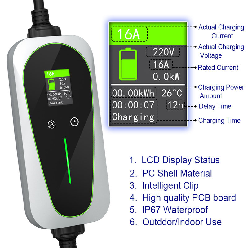 China 16A EV Portable Charger Type 2 Level 2 Home Charger Manufacturer, Suppliers