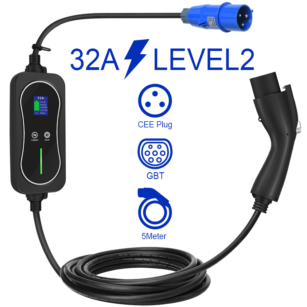 Best 32A GBT Charger 7KW EV Portable Charger for BYD Electric Car Supplier, Factories
