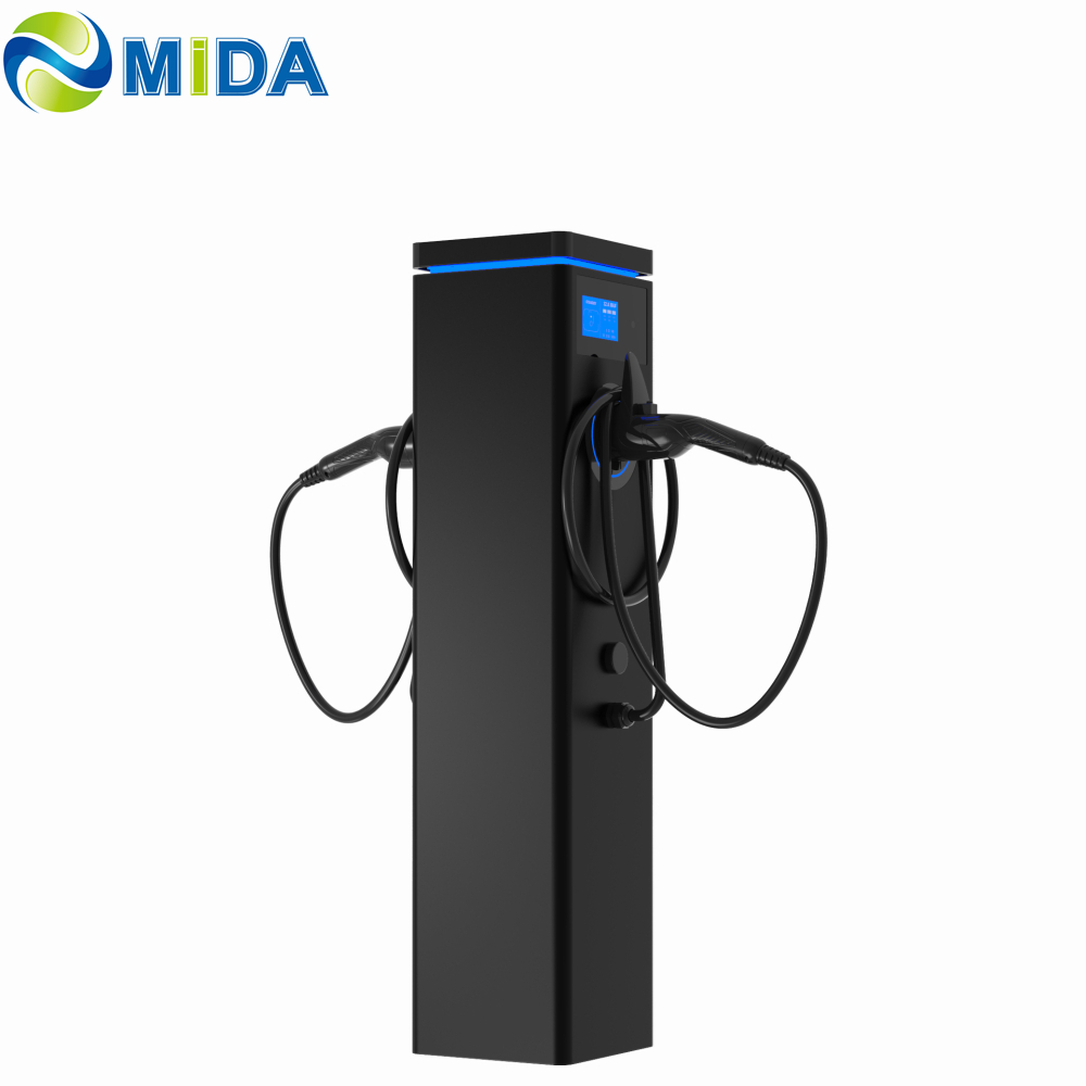 China AC 22kW 44kW Public Charging Station with Dual Type 2 Cable Free Standing EV Charging Station Manufacturers, Factories