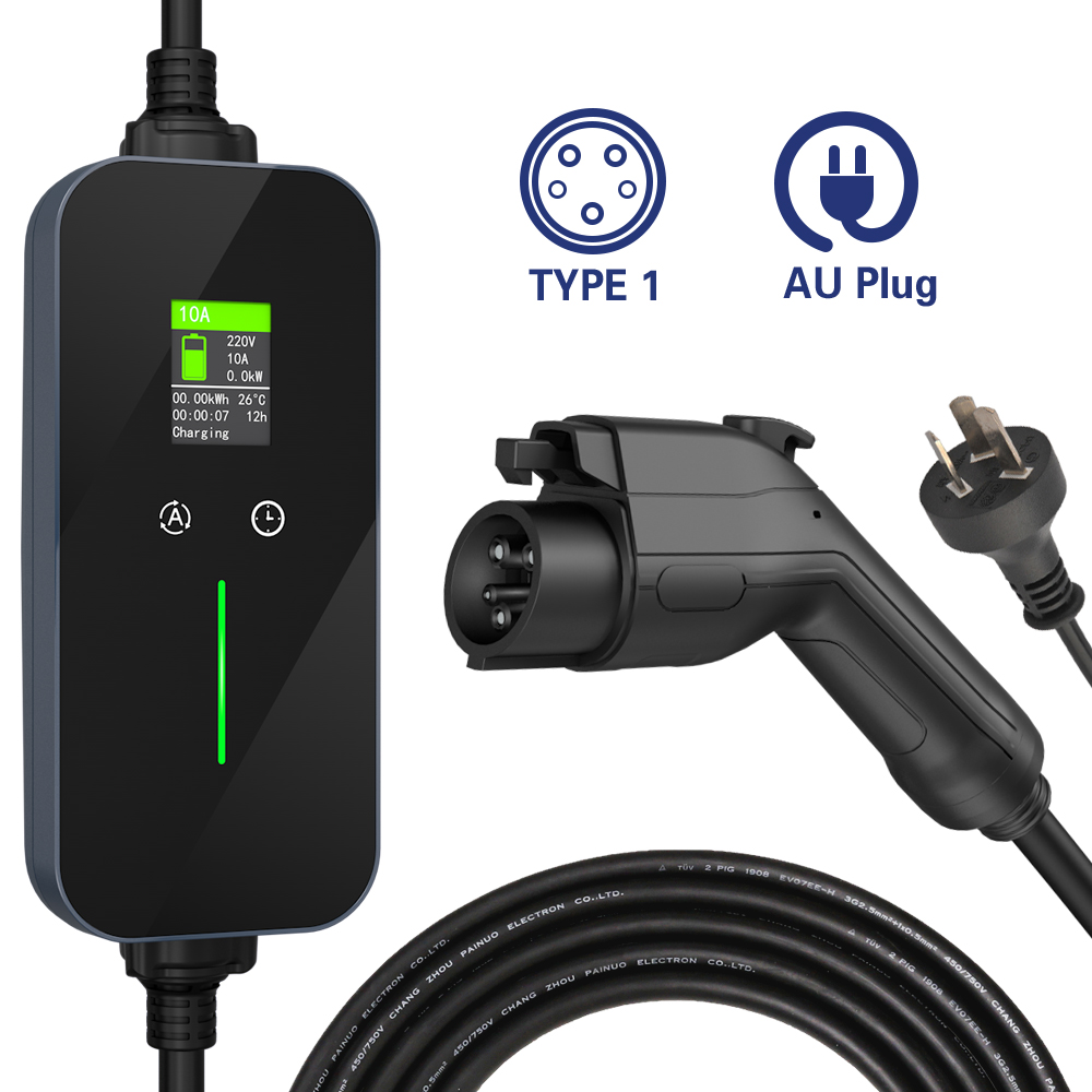 Best Electric Car Battery Power Charging Station Mode 2 EVSE Fast AC 10A Portable EV Charger Type 1 Supplier, Factory