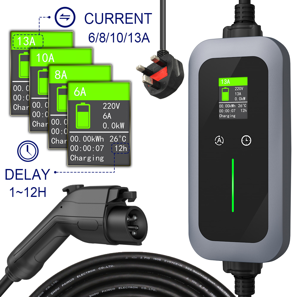 Best EVSE 3.5kw Portable 16A EV Charging Station Type 1 J1772 EV Charger with UK stecker Manufacturer, Factories
