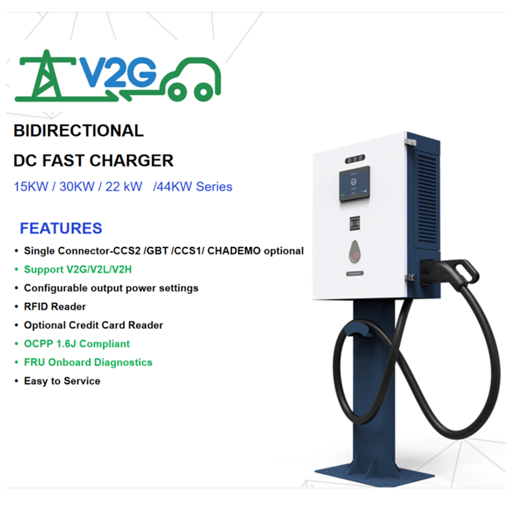 China 30kw 60kw V2G Charger Vehicle to Grid Bidirectional EV Charging Station Manufacturers, Factories