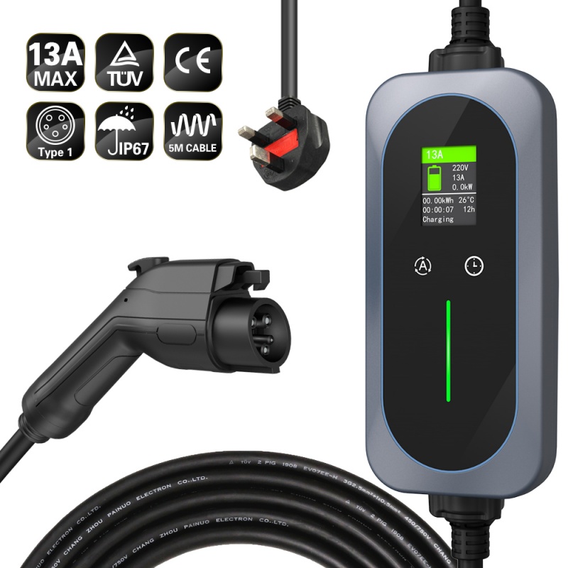 Best UK Portable EV Charger 6/8/10/13A Mode 2 EV Charger for Electric Car Manufacturers, Factory