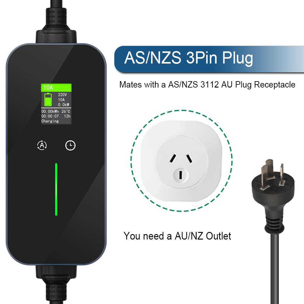 Best TUV RCM 3.6KW 6A 8A 10A Type 2 Portable EV Charger Australia New Zealand EV Charging Cable  Supplier, Factory