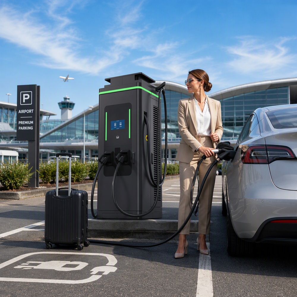 China 60kW 90kW 120kW NACS CHAdeMO Level 3 DC Dual Port EV Fast Charger Station Manufacturers, Supplier
