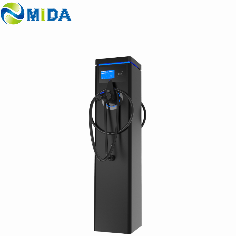 China AC 22kW 44kW Public Charging Station with Dual Type 2 Cable Free Standing EV Charging Station Manufacturers, Factories