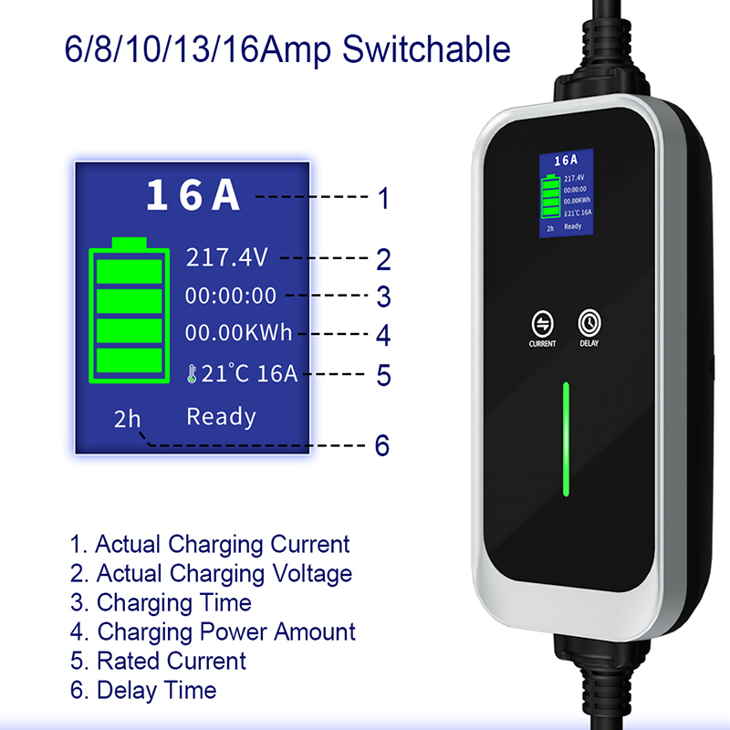 Best Mode 2 Portable EV Charger Type 2 16A 3.6KW Mobile Home Charging  Manufacturers, Factories