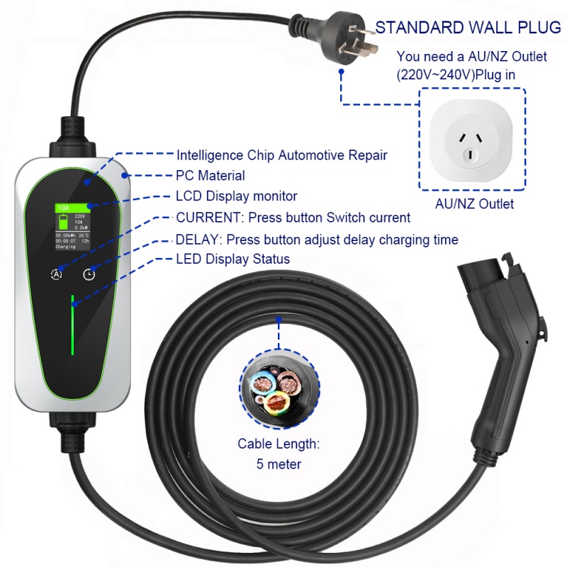 Best  Type 1 portable ev charger adjustable ev charger  10A electric car charger Manufacturer, Factory