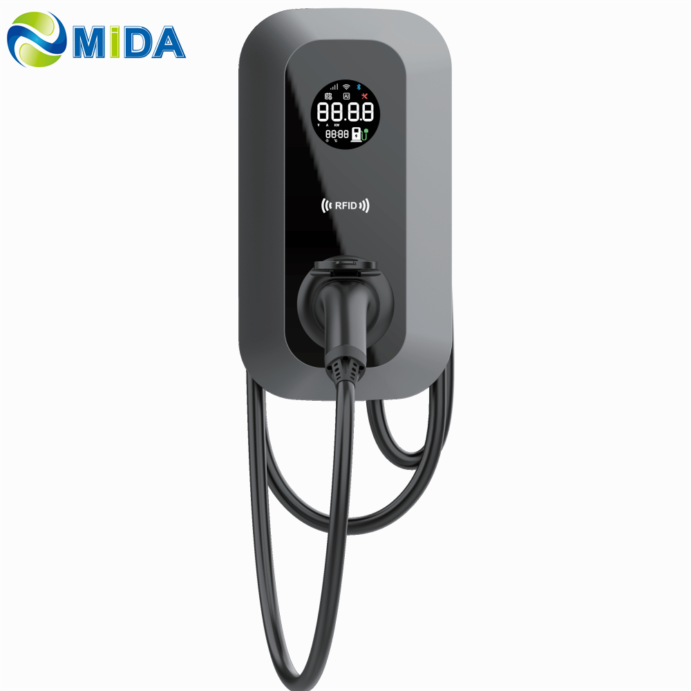 China 7kW 11kW 22kW Home EV Charger Station with 7 inch OLED Screen Type 2 Cable Factory, Factories
