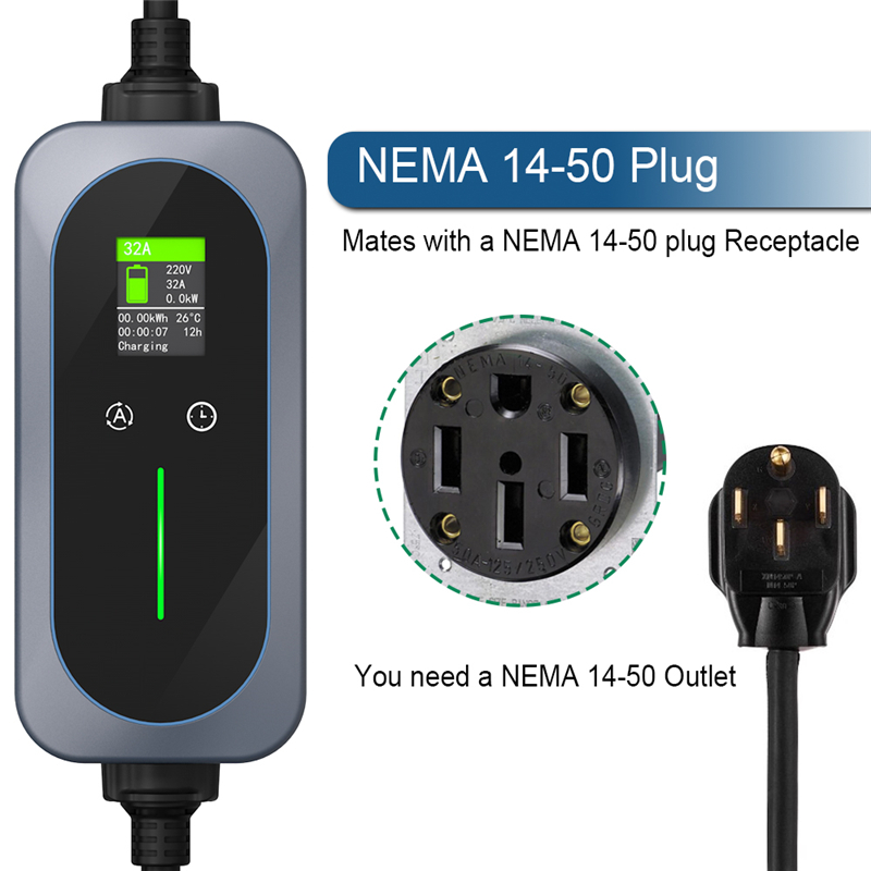 China Level2 Portable EV Charger 40A J1772 Home Charging Station Manufacturer, Suppliers