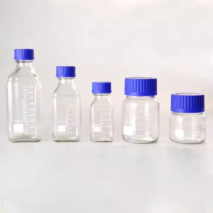 Round Chemical Medicine Reagent Bottle Glass 250ml 500ml 1000ml for Laboratory Use