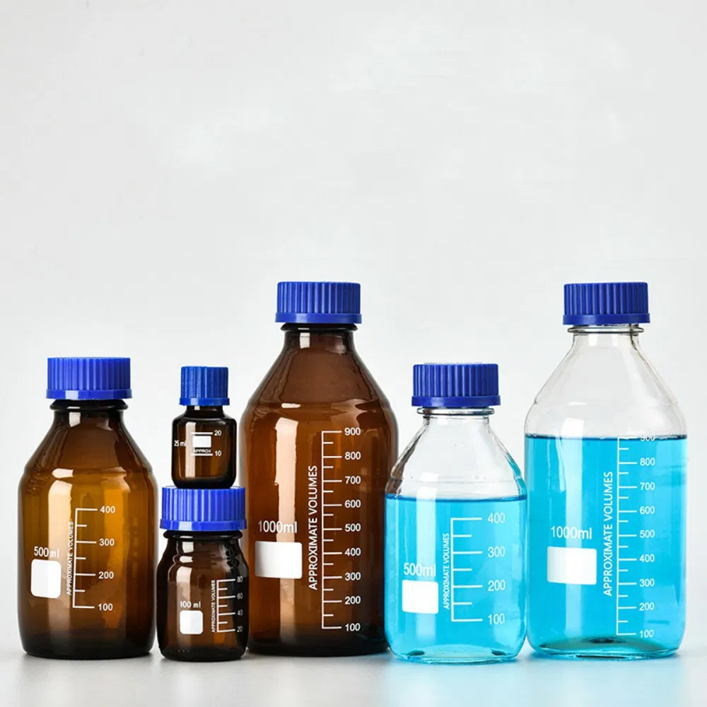 Laboratory Glassware Amber Clear Apothecary Jars Apothecary Bottle Wide Mouth Clear Glass Reagent Bottle