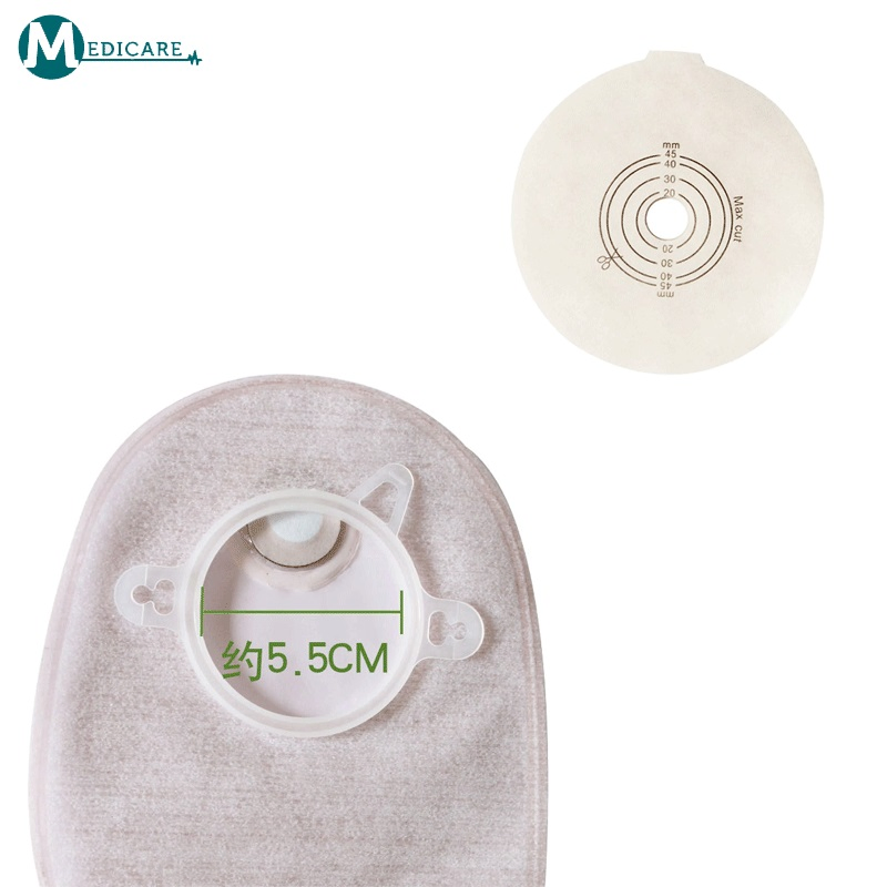 Manufacturer OEM Factory Supply Medical Consumables One Piece Adhesive Disposable Spunlace Drainable Stoma Care Clamp Ostomy Bag