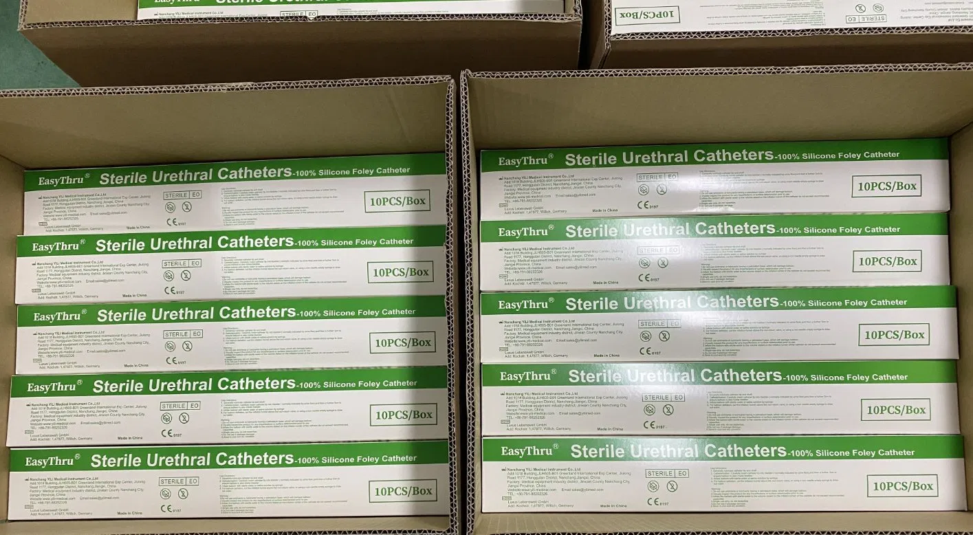 Silicone Urinary Foley Catheter Balloon Inflation Silicone Foley Catheter Kit