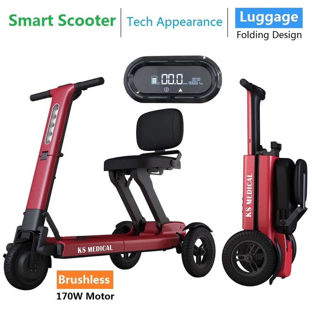 Ksm-908 Handicap Older People 3 Wheel Folding Electric Scooters Scooter 3 Wheel Folding Mobility Scooters for Elderly Disabled