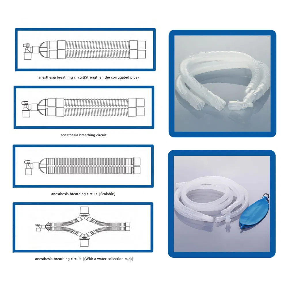 High Quality Adult and Pediatric Medical Anesthesia Breathing Circuit Tube Kit for Ventilator Machine ISO13485