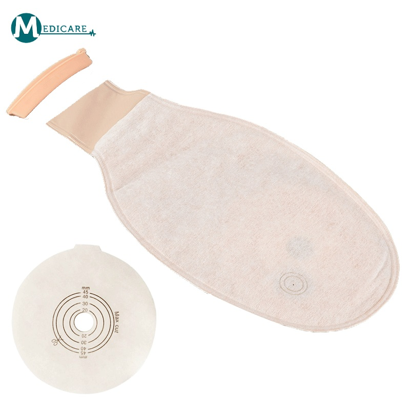 Manufacturer OEM Factory Supply Medical Consumables One Piece Adhesive Disposable Spunlace Drainable Stoma Care Clamp Ostomy Bag