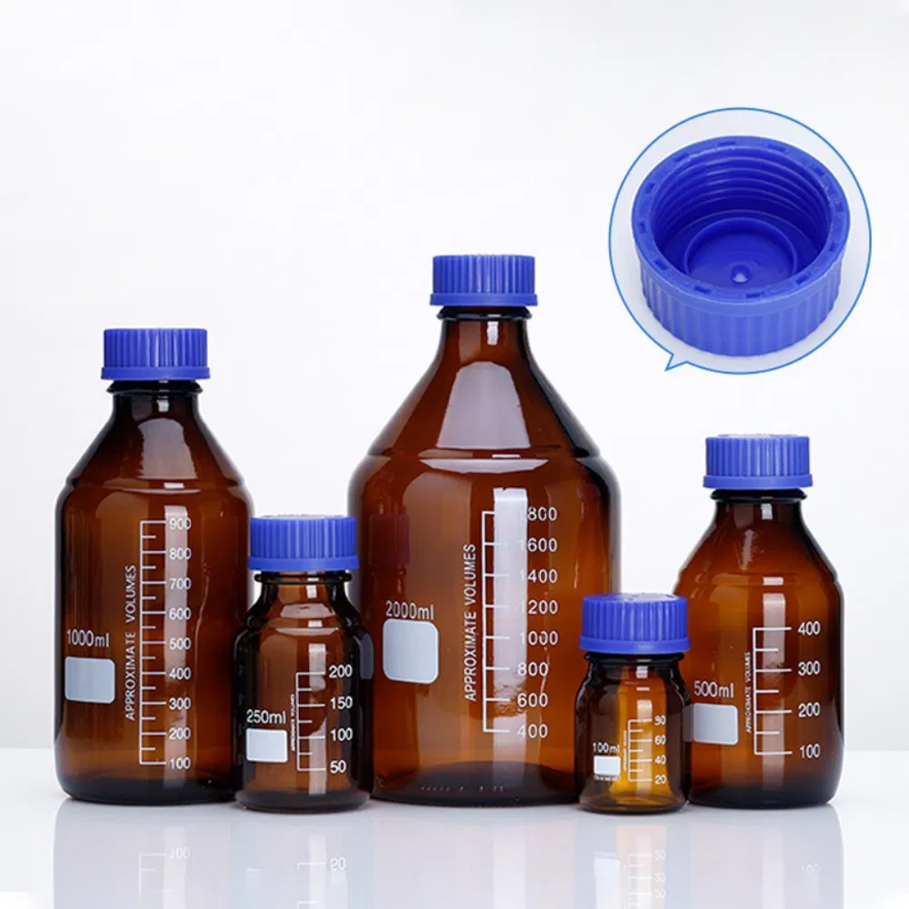 Laboratory Glassware Amber Clear Apothecary Jars Apothecary Bottle Wide Mouth Clear Glass Reagent Bottle