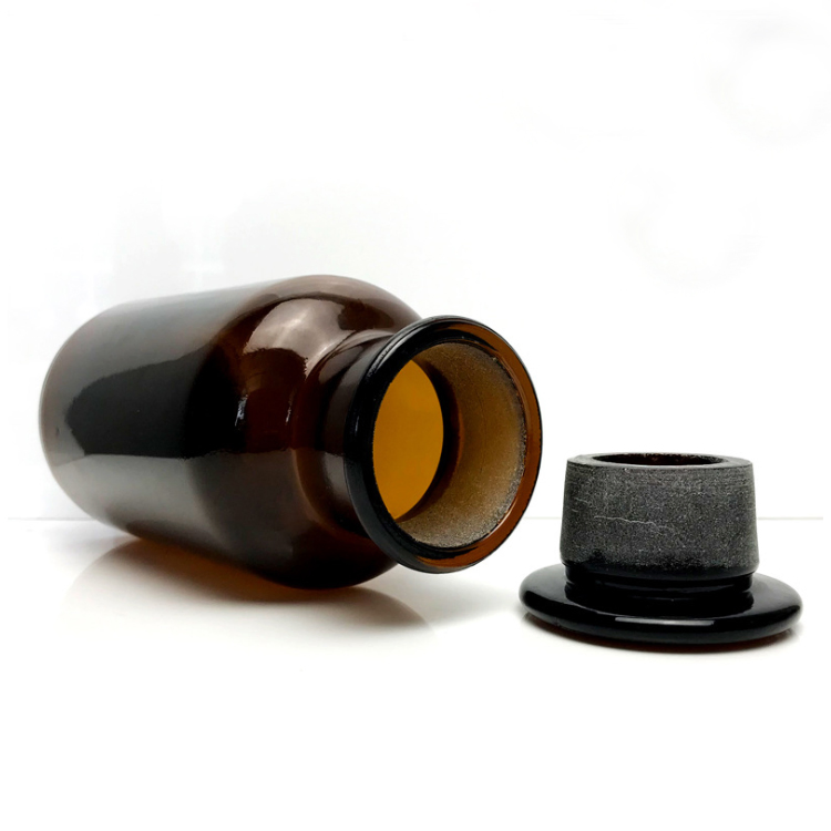 500ml Wide Mouth Glass Stopper Amber Laboratory Reagent Bottles