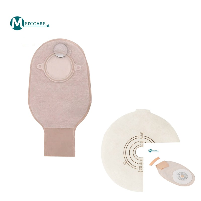 Customized Disposable Stoma Care Factory Supply Two Piece Drainable Hook and Loop Colostomy Ostomy Bag Pouch