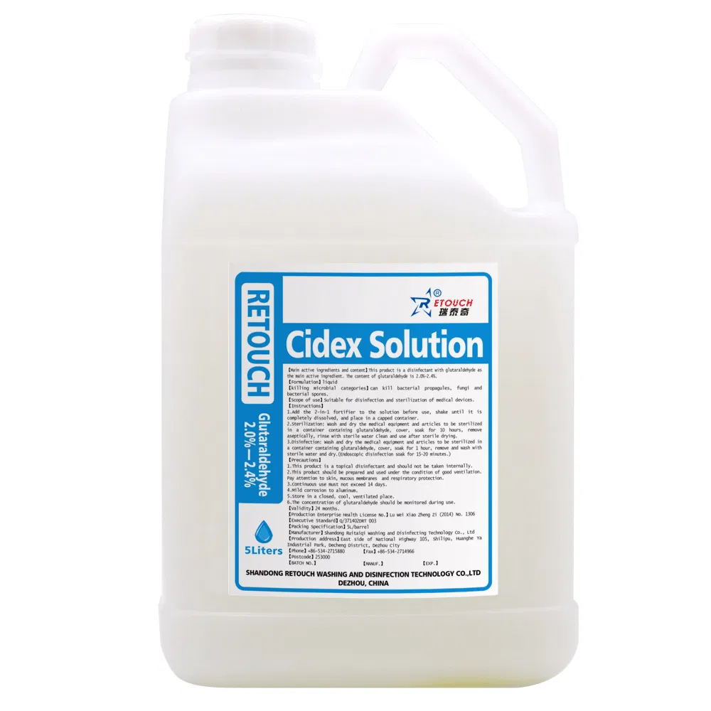High-Level Disinfection with Medical Grade 2% Glutaraldehyde Disinfectant, Cidex Solution, ISO 9001