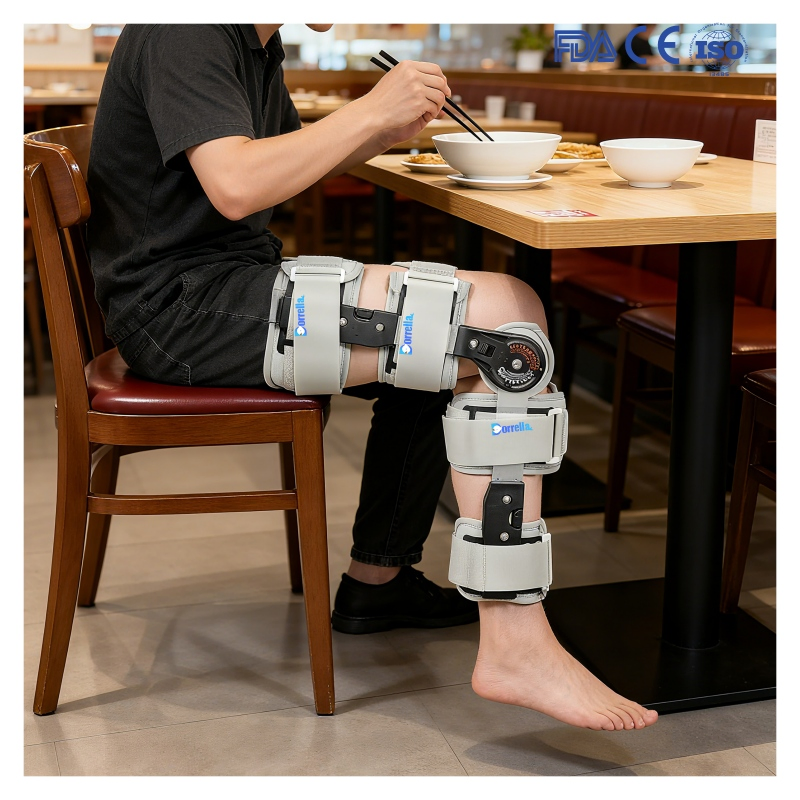 OEM/ODM Dorrella Adjustable Orthopedic Medical Knee Brace with Side Stabilizers for Acl