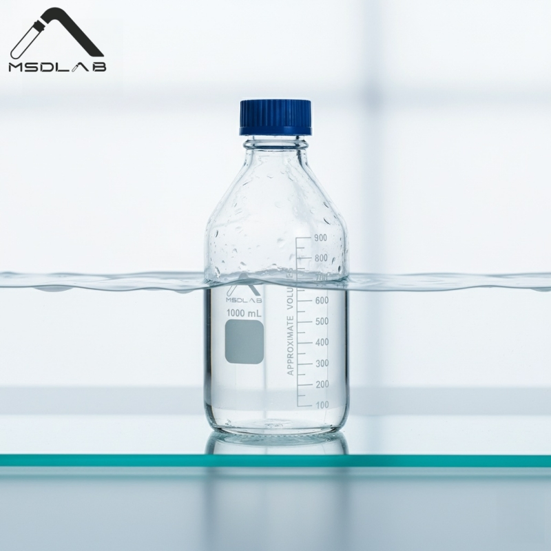 Laboratory Borosilicate 3.3 Glass Media Bottle Glass Reagent Bottle with Gl45 Screw-Neck Bottle